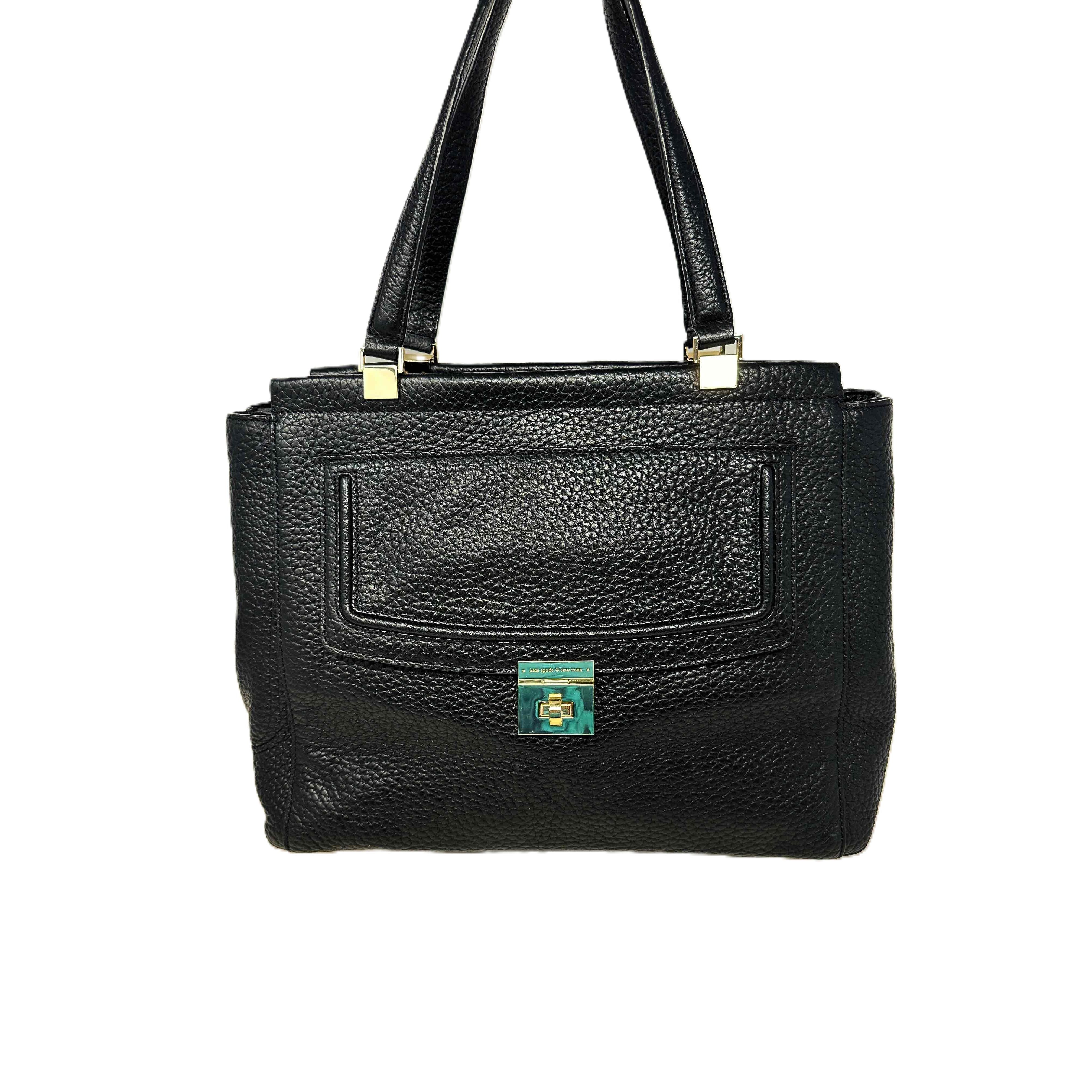 Kate Spade Purse Handbag Tote Black Thatcher Everett Leather Black Xl
